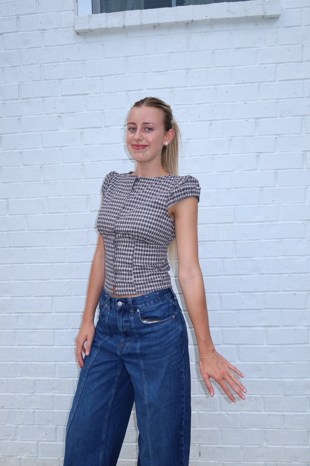 SWEET MEADOW PLAID TOP