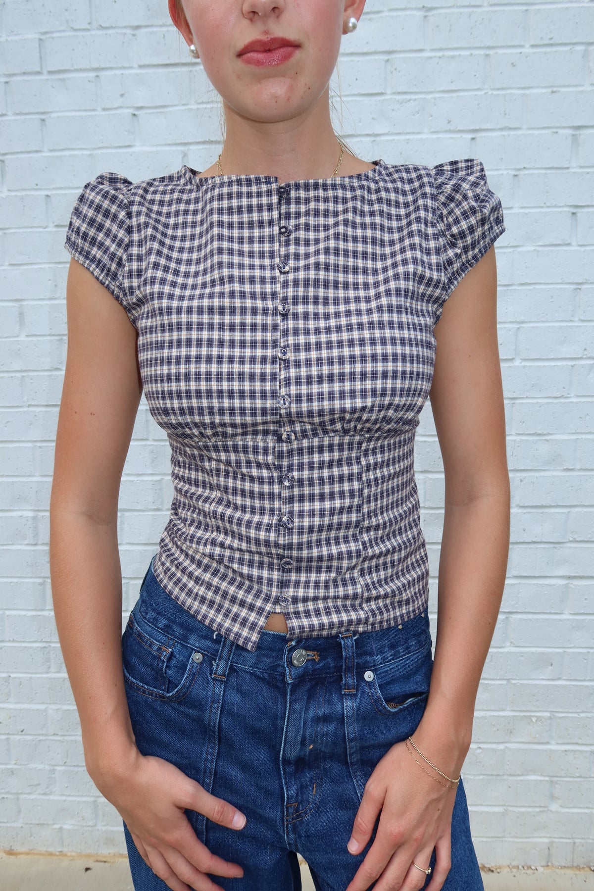 SWEET MEADOW PLAID TOP