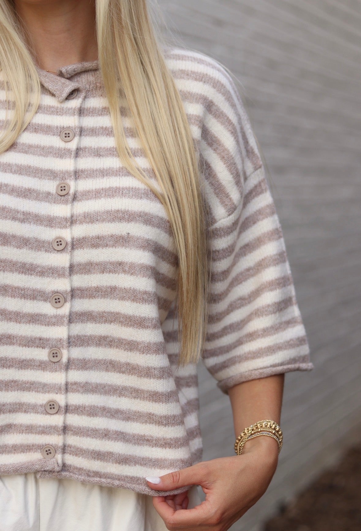 STRIPED BROWN MINI TOP
